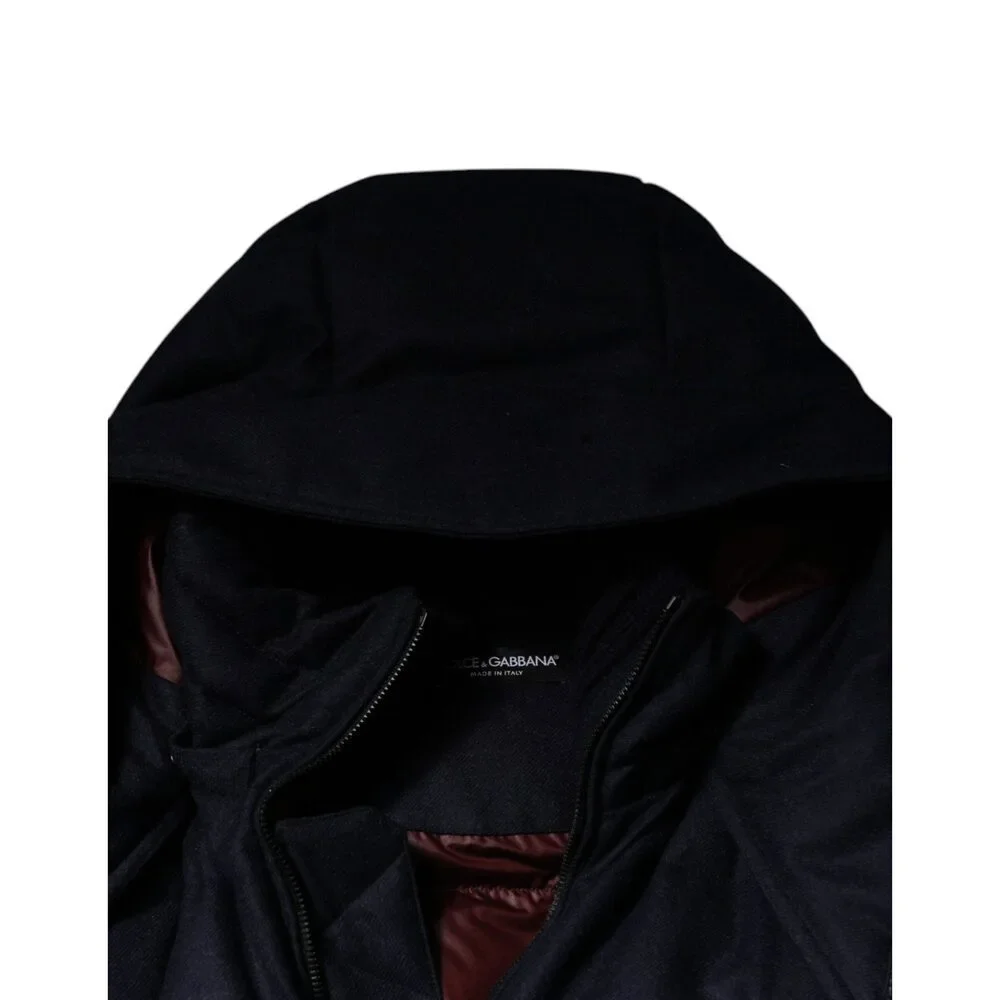 Dolce & Gabbana Black Nylon Hooded Puffer Men Coat Jacket - Picture 7 of 9